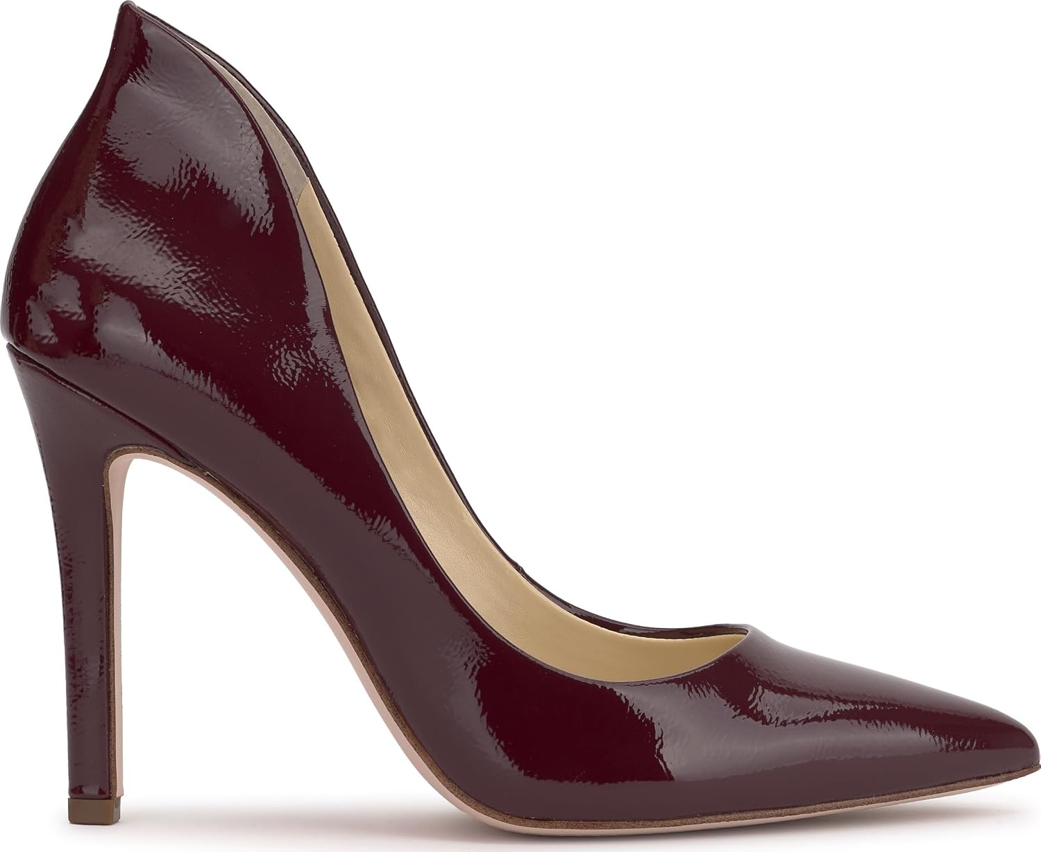 image:imageJessica Simpson Womens Cambredge Pointed Toe Pump Dress Black 75Dark Cherry Crinkle Patent