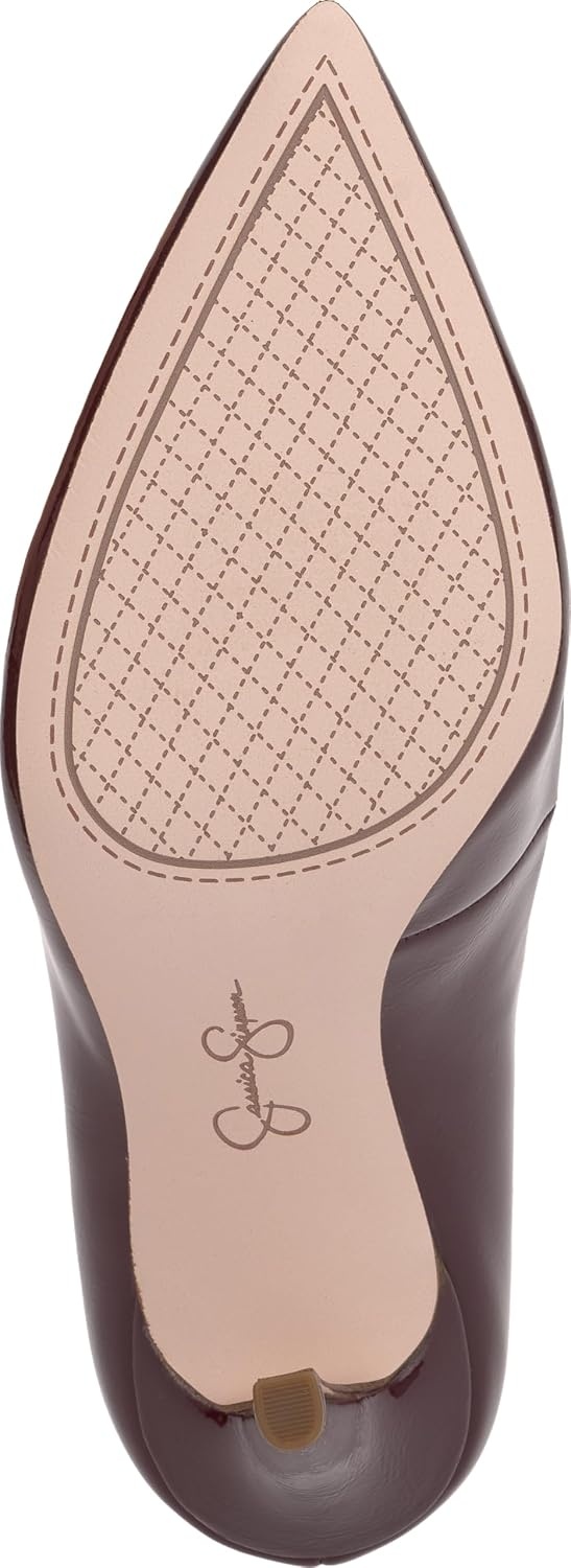 image:imageJessica Simpson Womens Cambredge Pointed Toe Pump Dress Black 75Dark Cherry Crinkle Patent