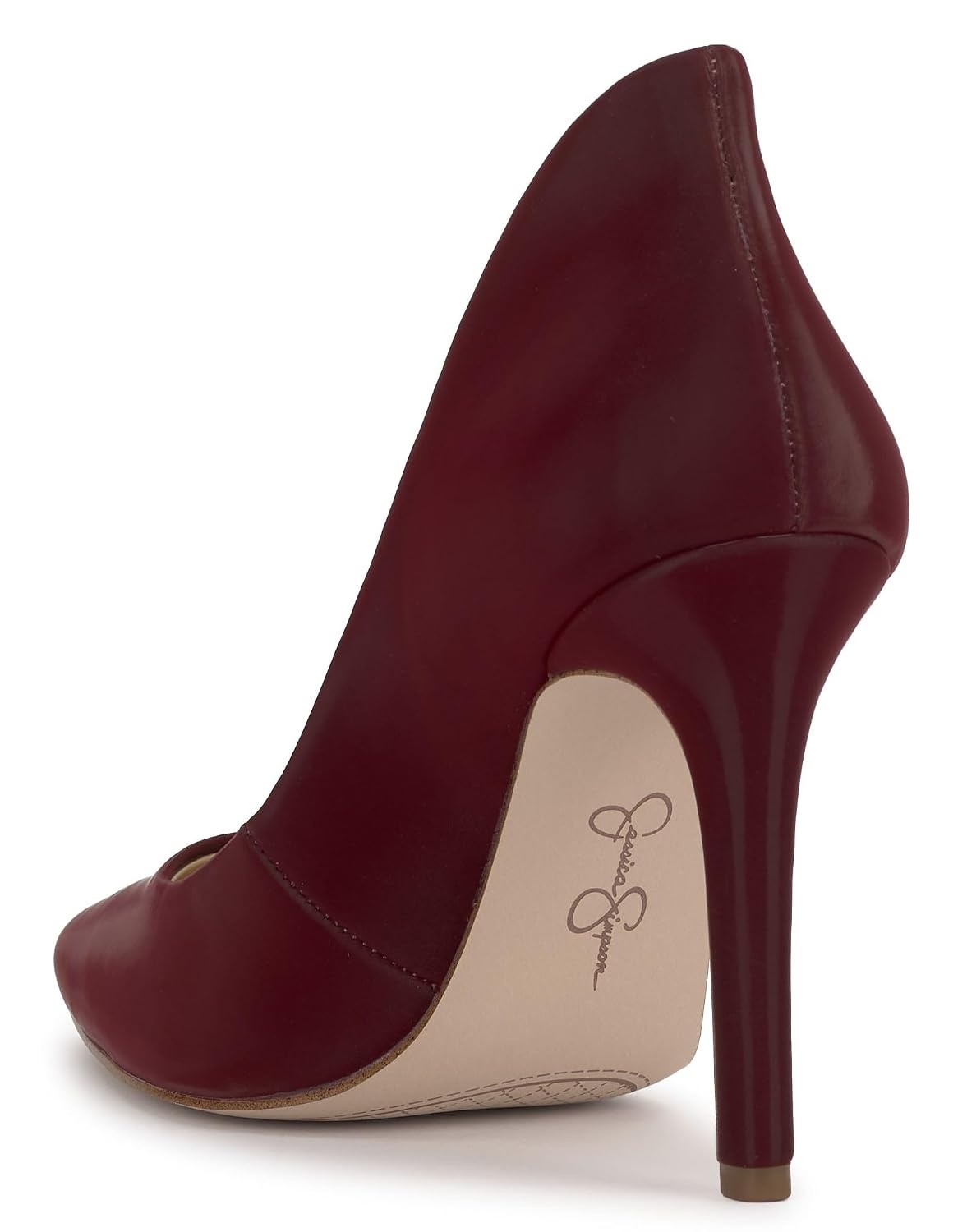 image:imageJessica Simpson Womens Cambredge Pointed Toe Pump Dress Black 75Dark Cherry Sateen