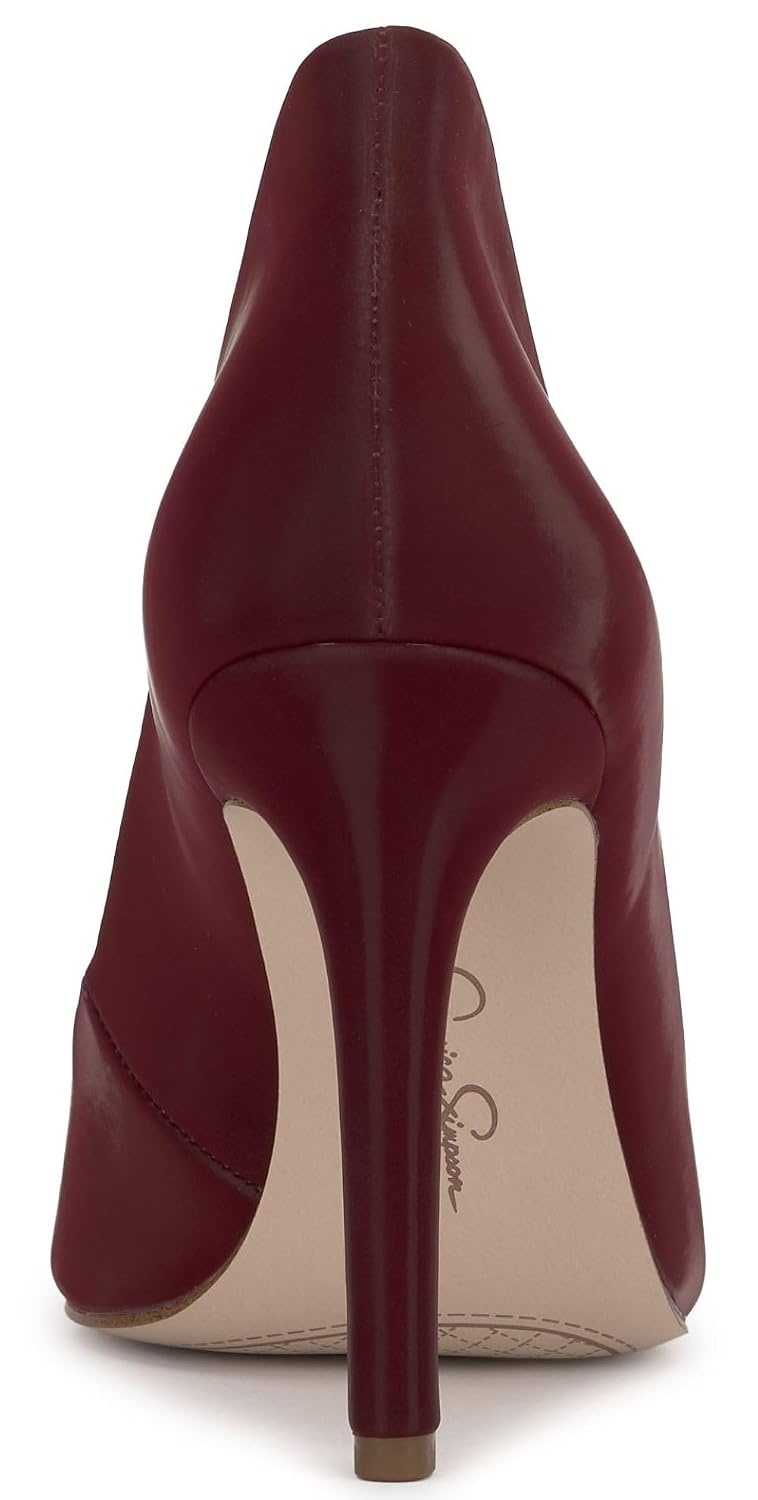image:imageJessica Simpson Womens Cambredge Pointed Toe Pump Dress Black 75Dark Cherry Sateen