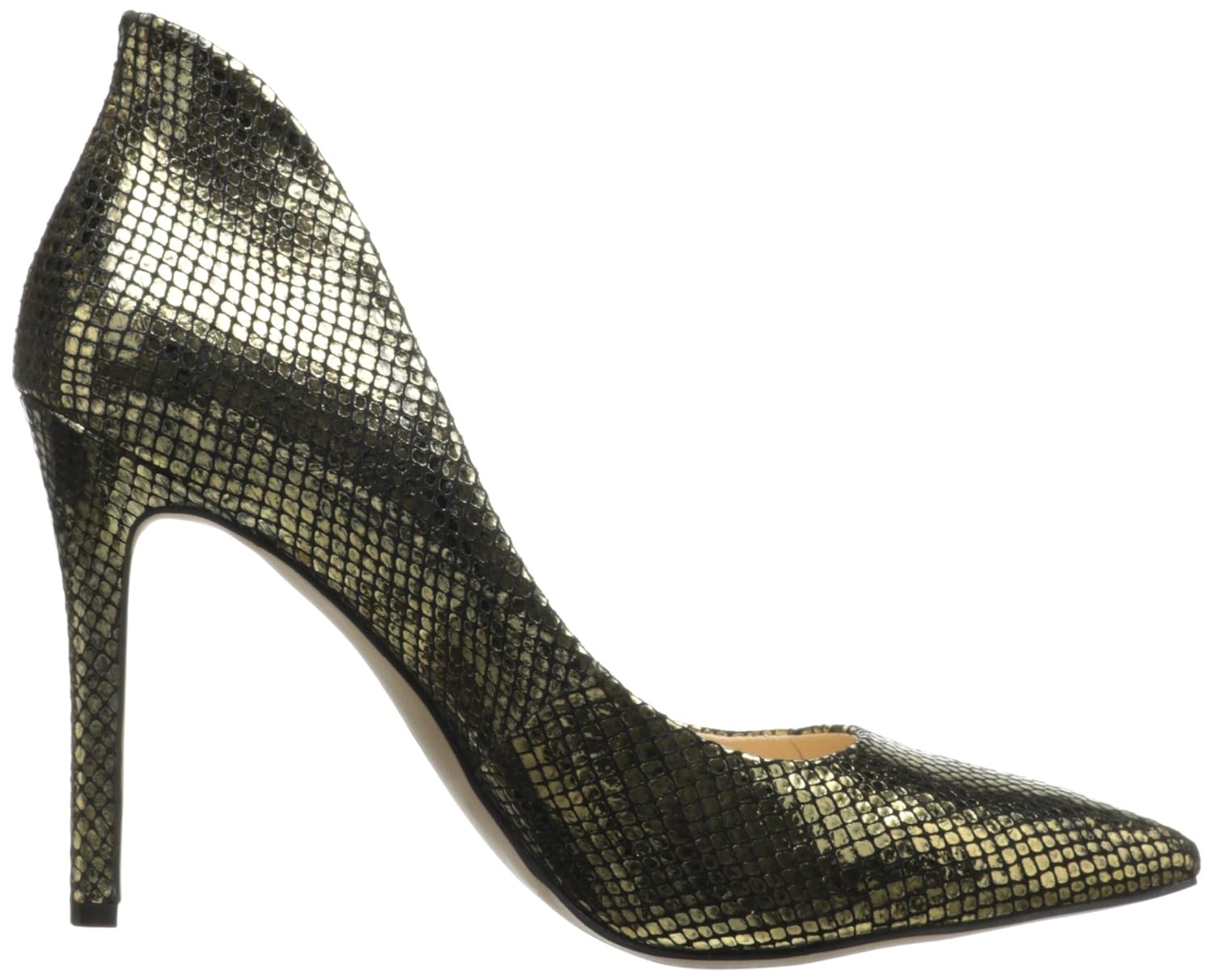 image:imageJessica Simpson Womens Cambredge Pointed Toe Pump Dress Black 75Exotic Gold