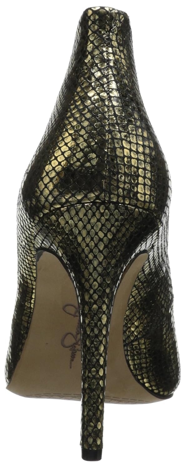 image:imageJessica Simpson Womens Cambredge Pointed Toe Pump Dress Black 75Exotic Gold