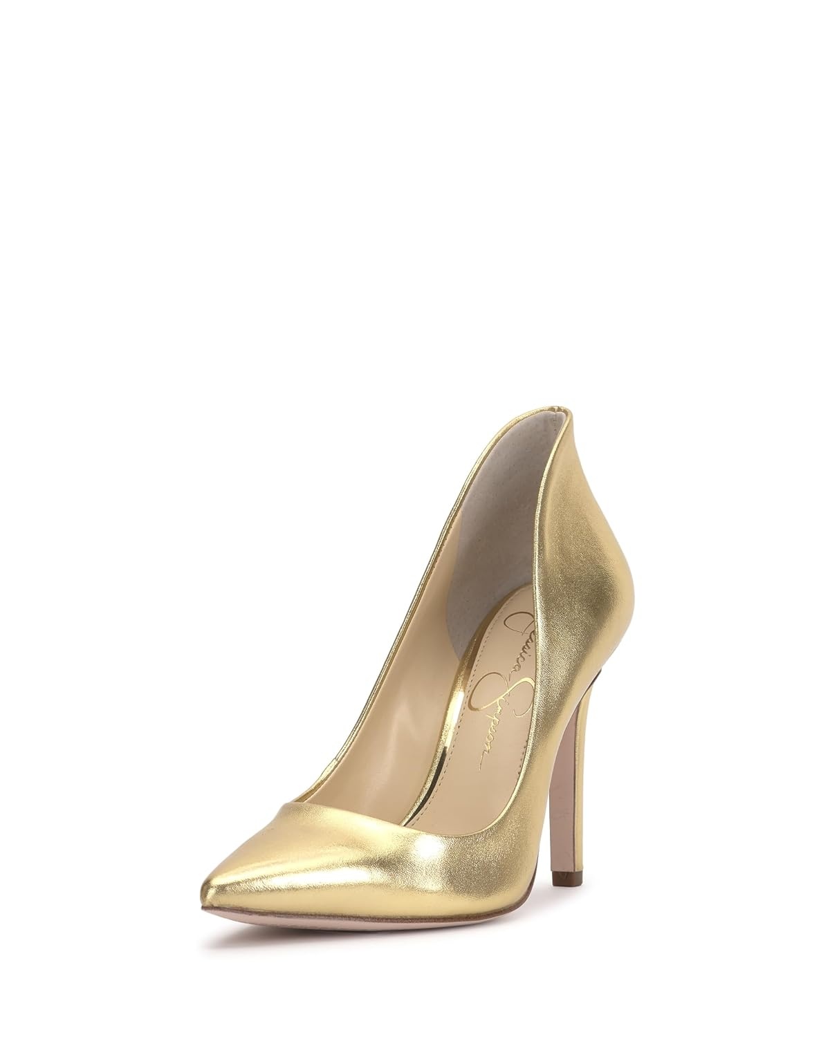 image:imageJessica Simpson Womens Cambredge Pointed Toe Pump Dress Black 75Gold