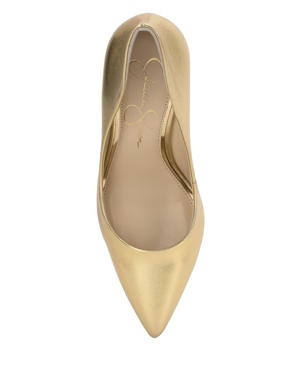 image:imageJessica Simpson Womens Cambredge Pointed Toe Pump Dress Black 75Gold