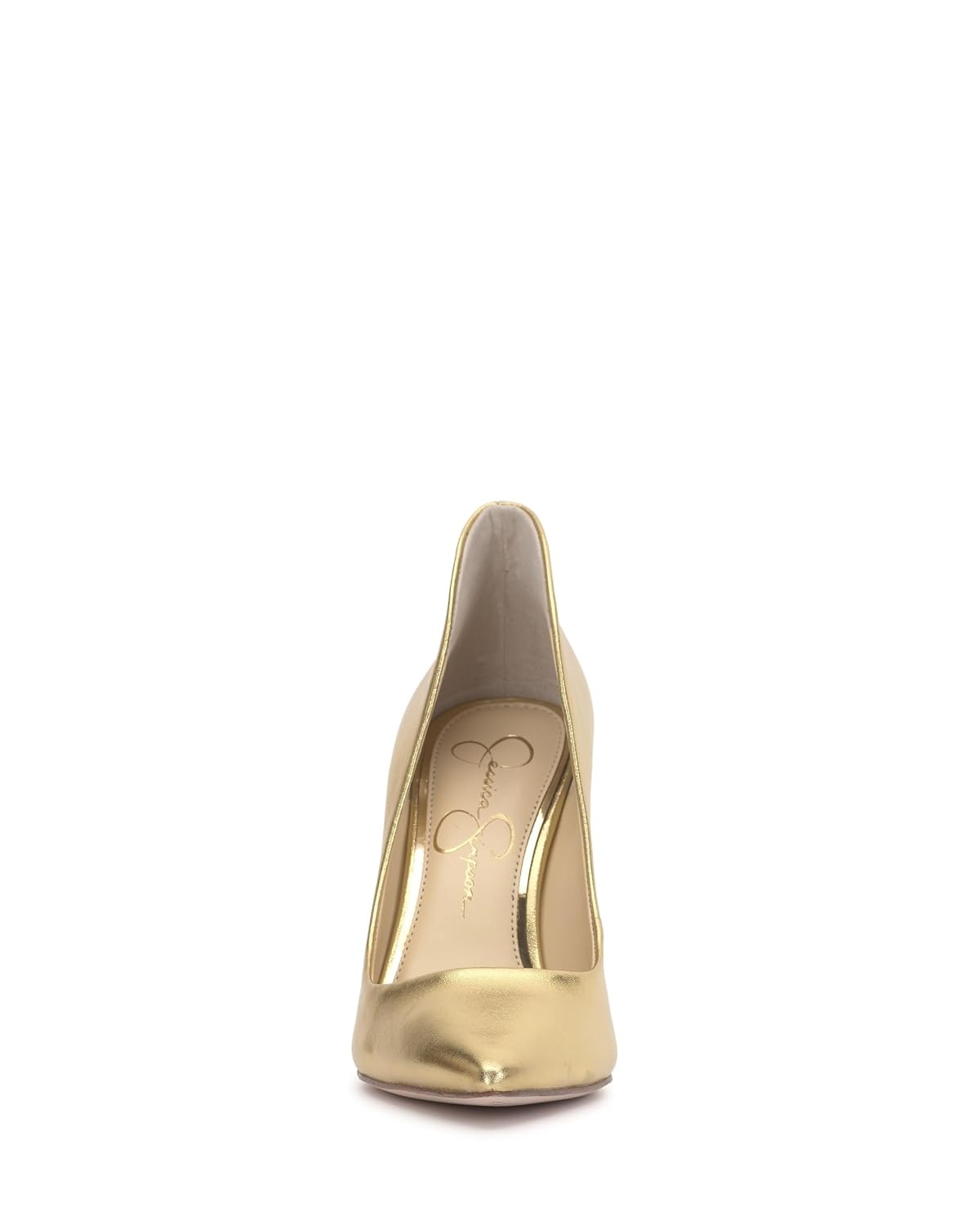 image:imageJessica Simpson Womens Cambredge Pointed Toe Pump Dress Black 75Gold