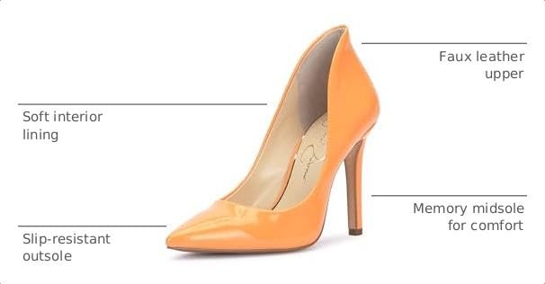 image:imageJessica Simpson Womens Cambredge Pointed Toe Pump Dress Black 75Mango Sorbet Super Patent