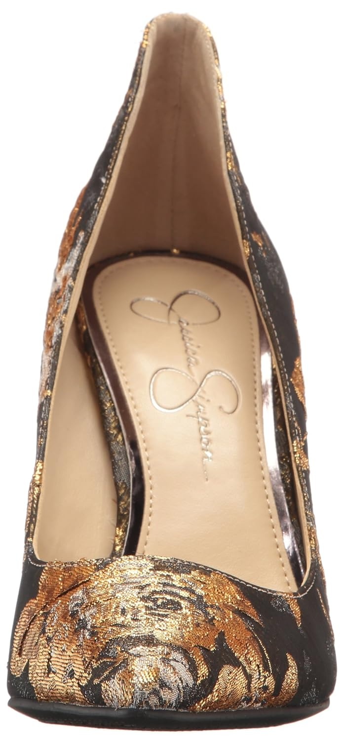 image:imageJessica Simpson Womens Cambredge Pointed Toe Pump Dress Black 75MetallicMulti