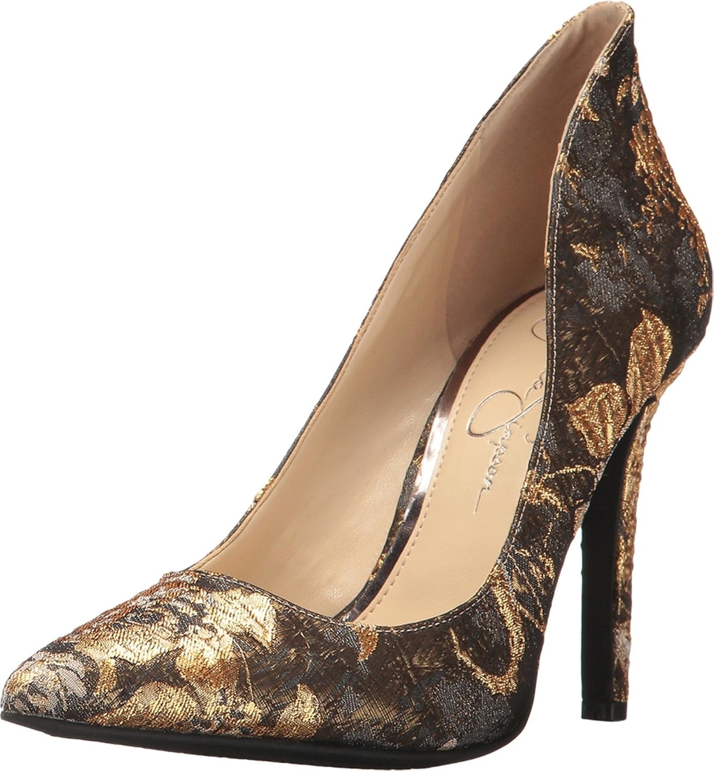 image:imageJessica Simpson Womens Cambredge Pointed Toe Pump Dress Black 75MetallicMulti