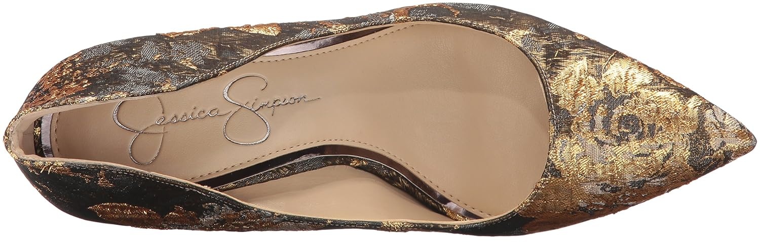 image:imageJessica Simpson Womens Cambredge Pointed Toe Pump Dress Black 75MetallicMulti