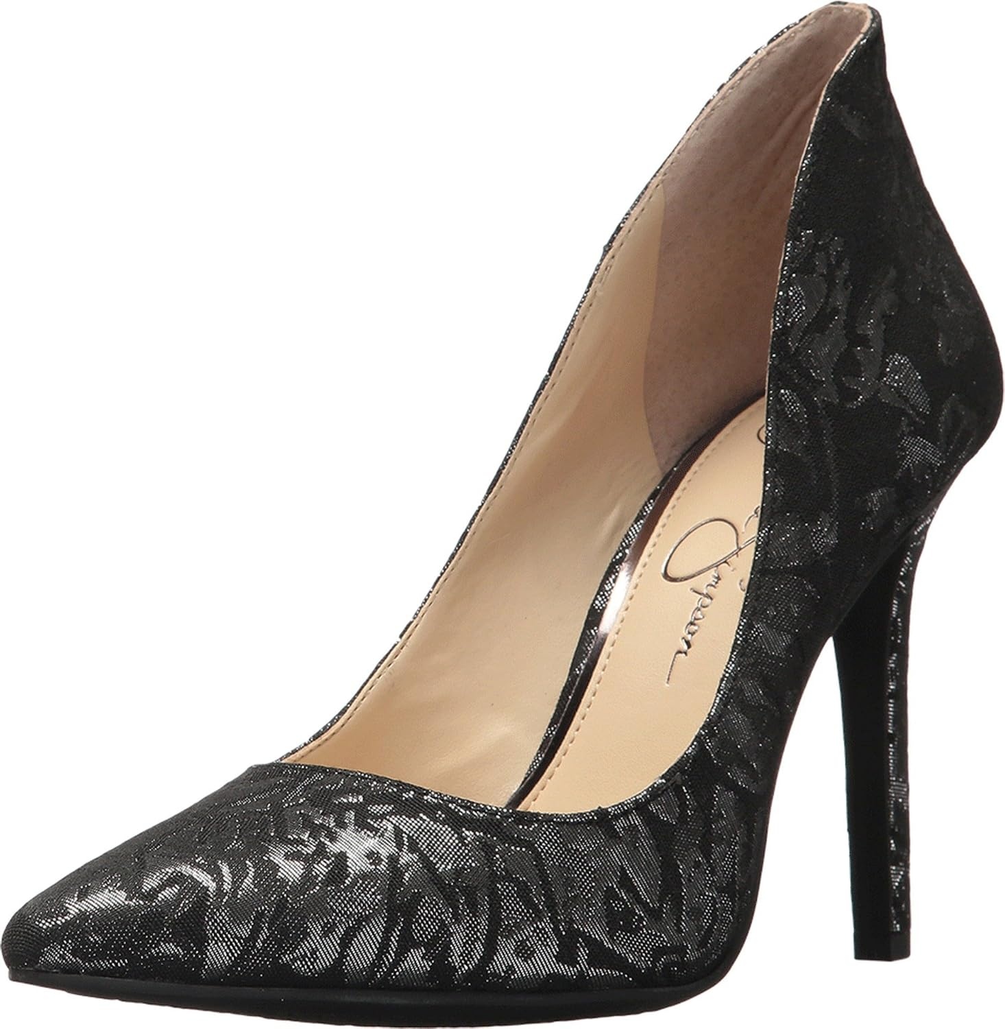 image:imageJessica Simpson Womens Cambredge Pointed Toe Pump Dress Black 75Pewter Multi