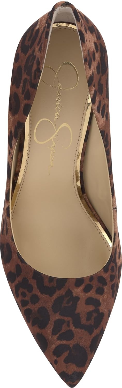 image:imageJessica Simpson Womens Cambredge Pointed Toe Pump Dress Black 75Rock Leopard Print