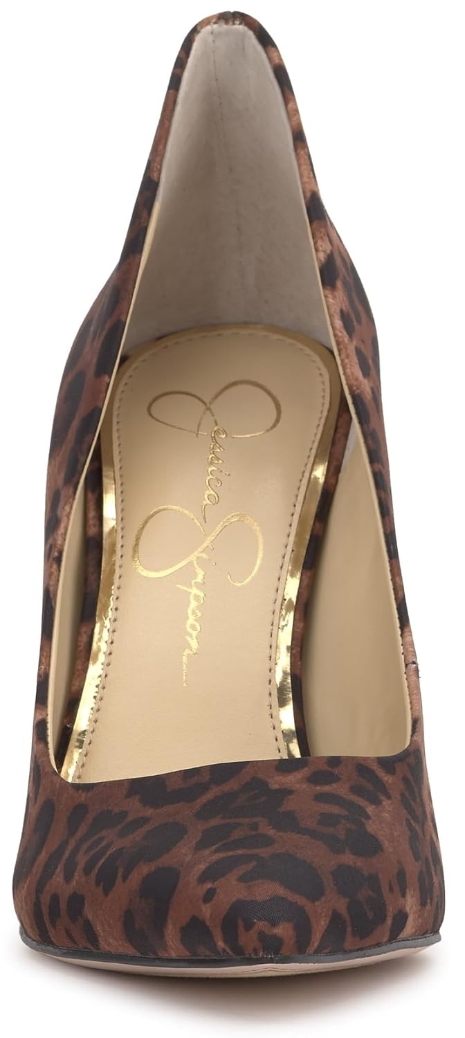 image:imageJessica Simpson Womens Cambredge Pointed Toe Pump Dress Black 75Rock Leopard Print