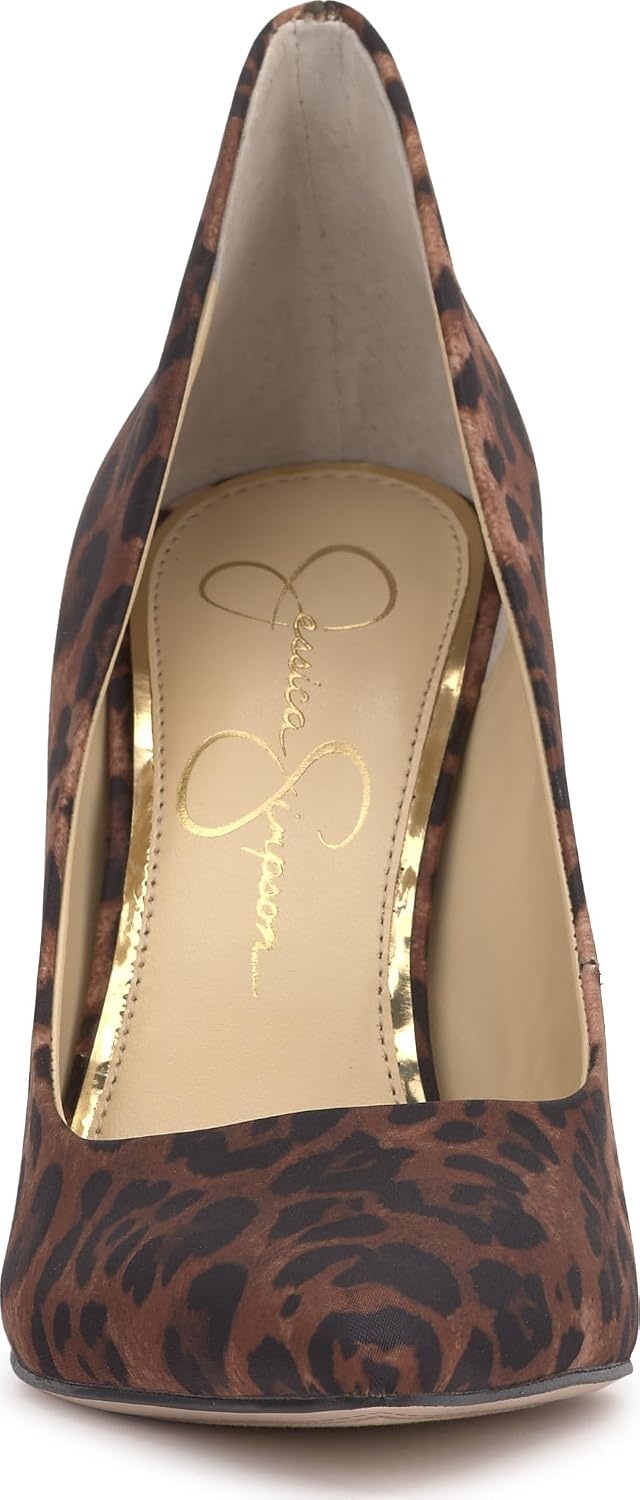 image:imageJessica Simpson Womens Cambredge Pointed Toe Pump Dress Black 75Rock Leopard Print