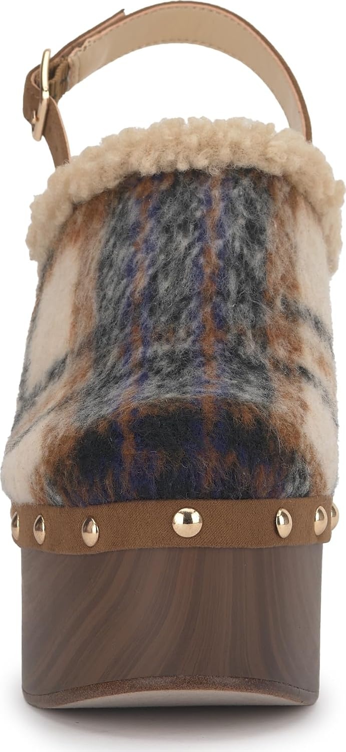 image:imageJessica Simpson Womens Cazea Studded Platform ClogNeutralNavy Brushed Plaid