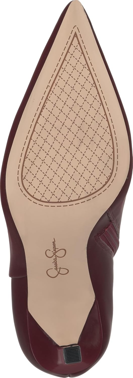 image:imageJessica Simpson Womens Debia High Heel Pointed Toe BootieDark Cherry Sateen