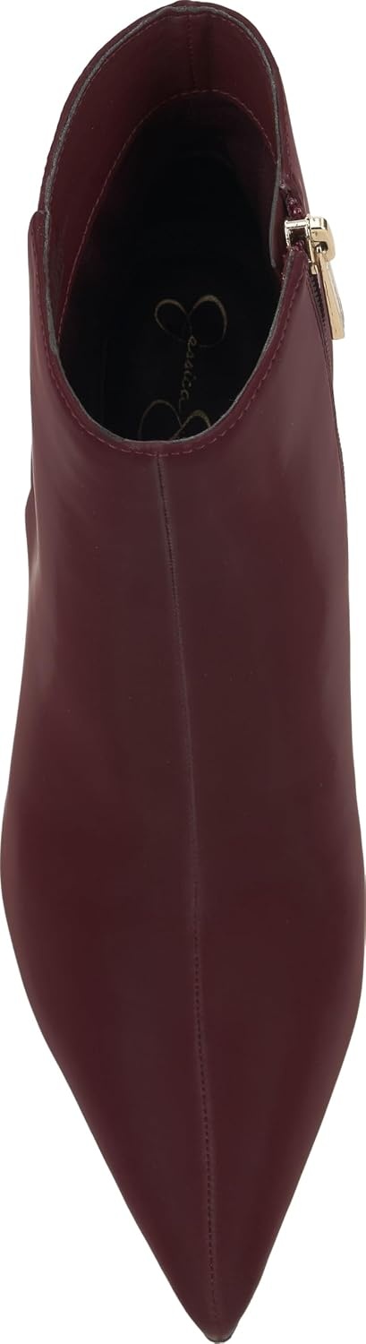 image:imageJessica Simpson Womens Debia High Heel Pointed Toe BootieDark Cherry Sateen