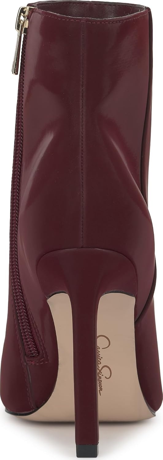 image:imageJessica Simpson Womens Debia High Heel Pointed Toe BootieDark Cherry Sateen