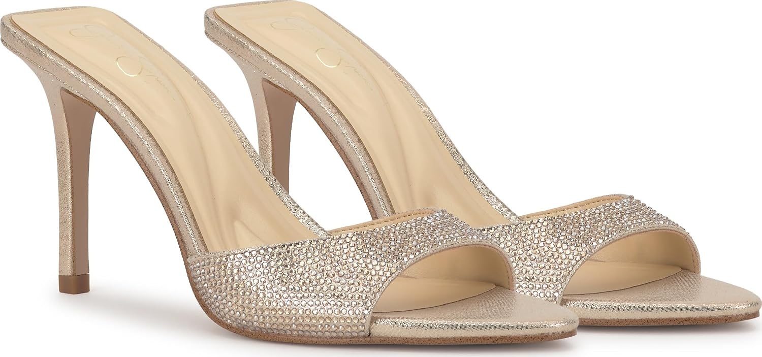 image:imageJessica Simpson Womens Dravie High Heel Sandal Red Muse 8Champagne Shimmer Sand