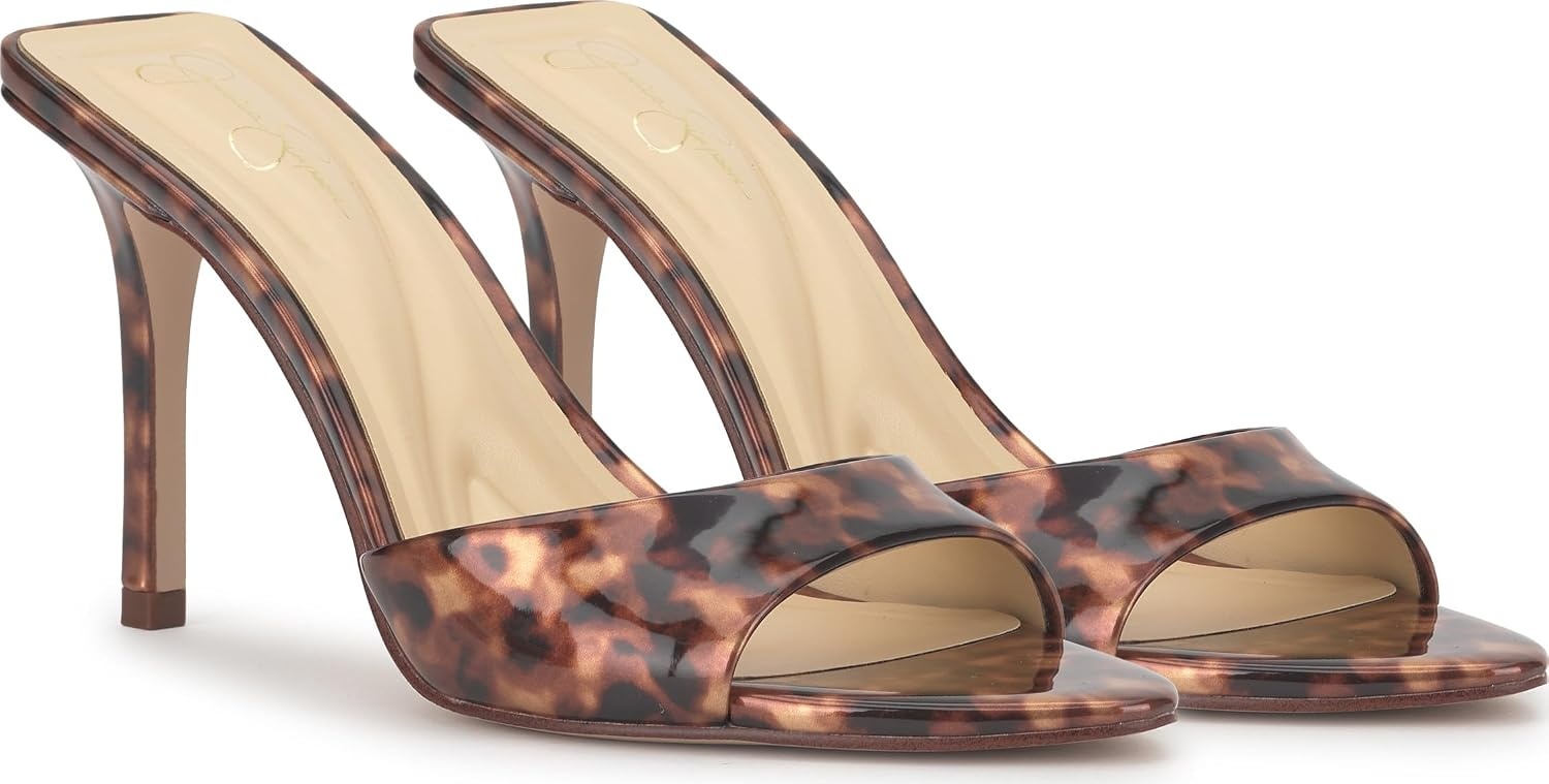 image:imageJessica Simpson Womens Dravie High Heel Sandal Red Muse 8Natural Tortoise Patent