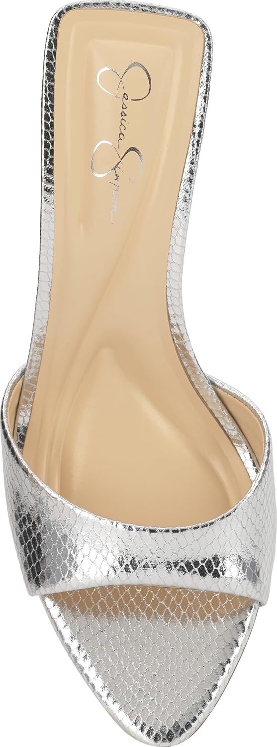 image:imageJessica Simpson Womens Dravie High Heel Sandal Red Muse 8Silver Metallic Snake
