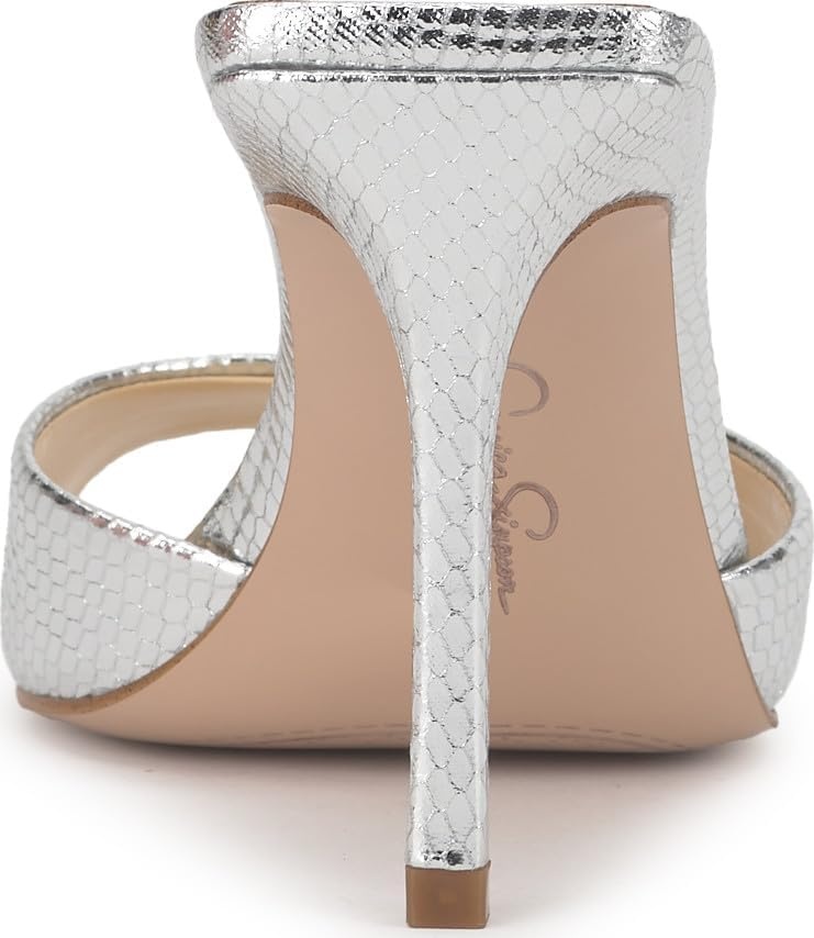 image:imageJessica Simpson Womens Dravie High Heel Sandal Red Muse 8Silver Metallic Snake