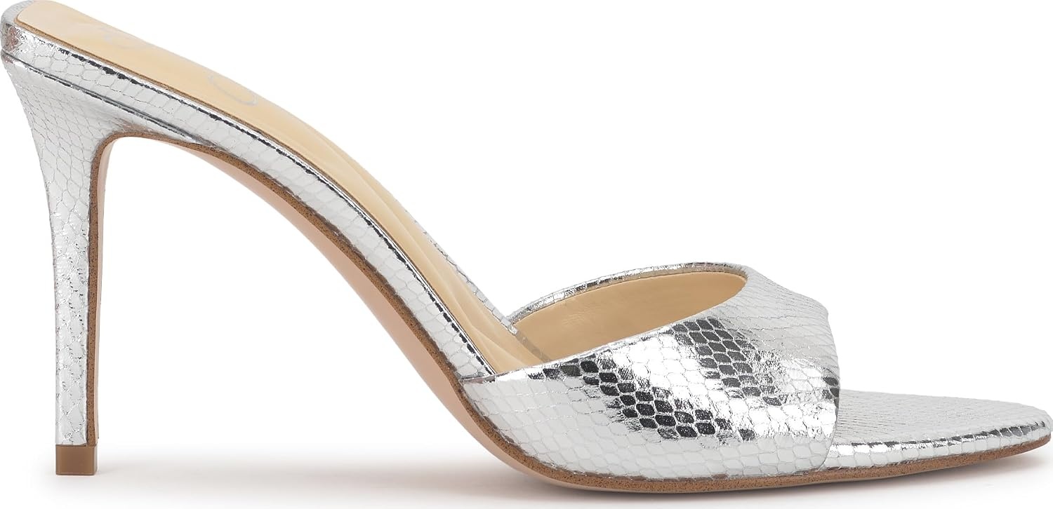 image:imageJessica Simpson Womens Dravie High Heel Sandal Red Muse 8Silver Metallic Snake