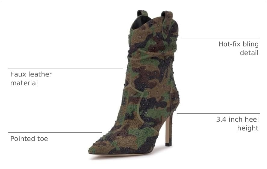 image:imageJessica Simpson Womens Evgena Embellished Western BootForest Camo