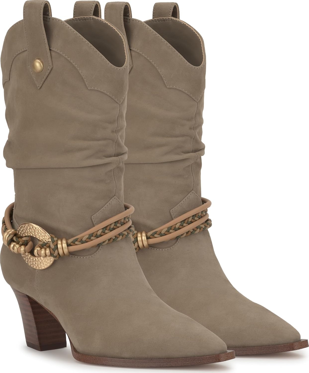 image:imageJessica Simpson Womens Hanie Western Slouch BootieLight Grey Suede