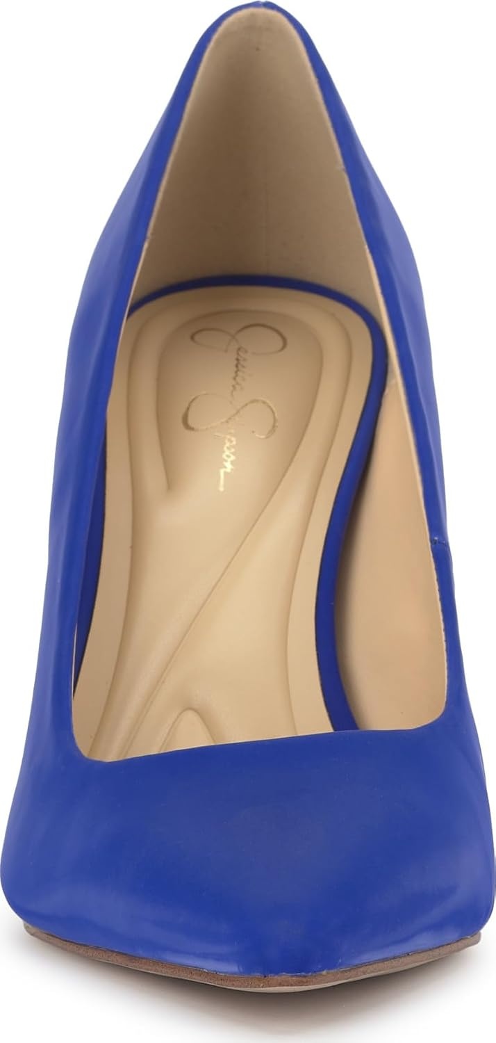 image:imageJessica Simpson Womens Kheloe Pointed Toe PumpBlue Royale Sateen