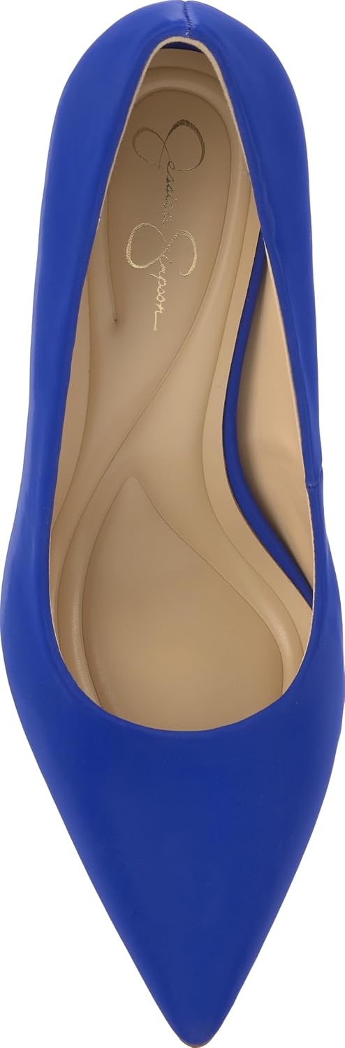 image:imageJessica Simpson Womens Kheloe Pointed Toe PumpBlue Royale Sateen
