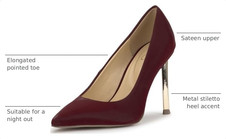 image:imageJessica Simpson Womens Kheloe Pointed Toe PumpDark Cherry Sateen