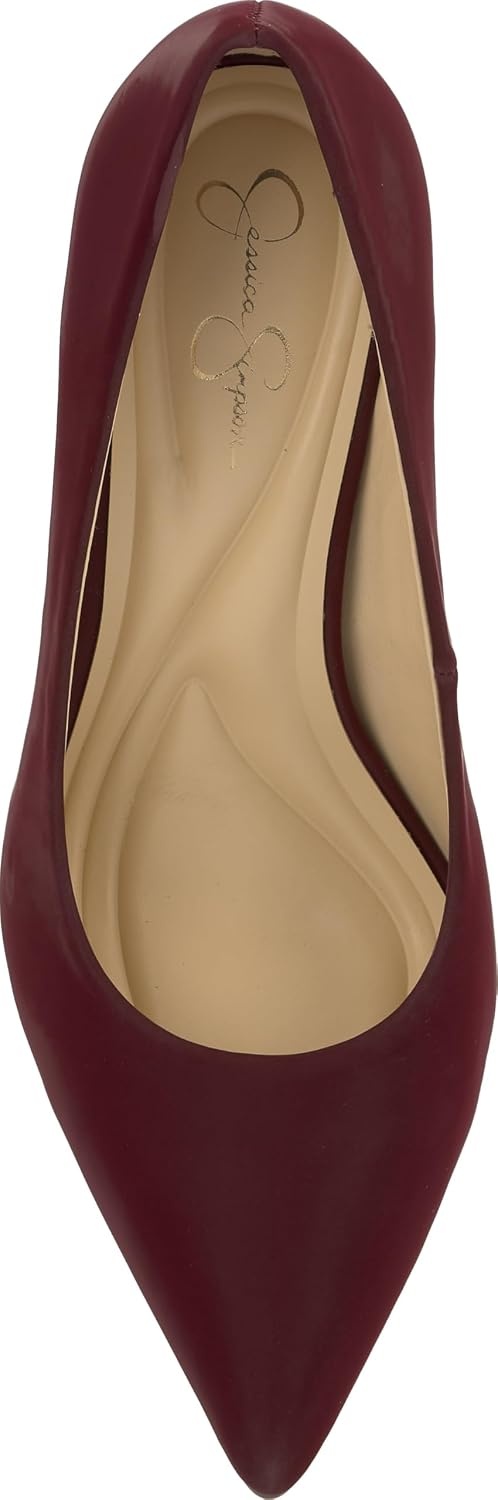 image:imageJessica Simpson Womens Kheloe Pointed Toe PumpDark Cherry Sateen