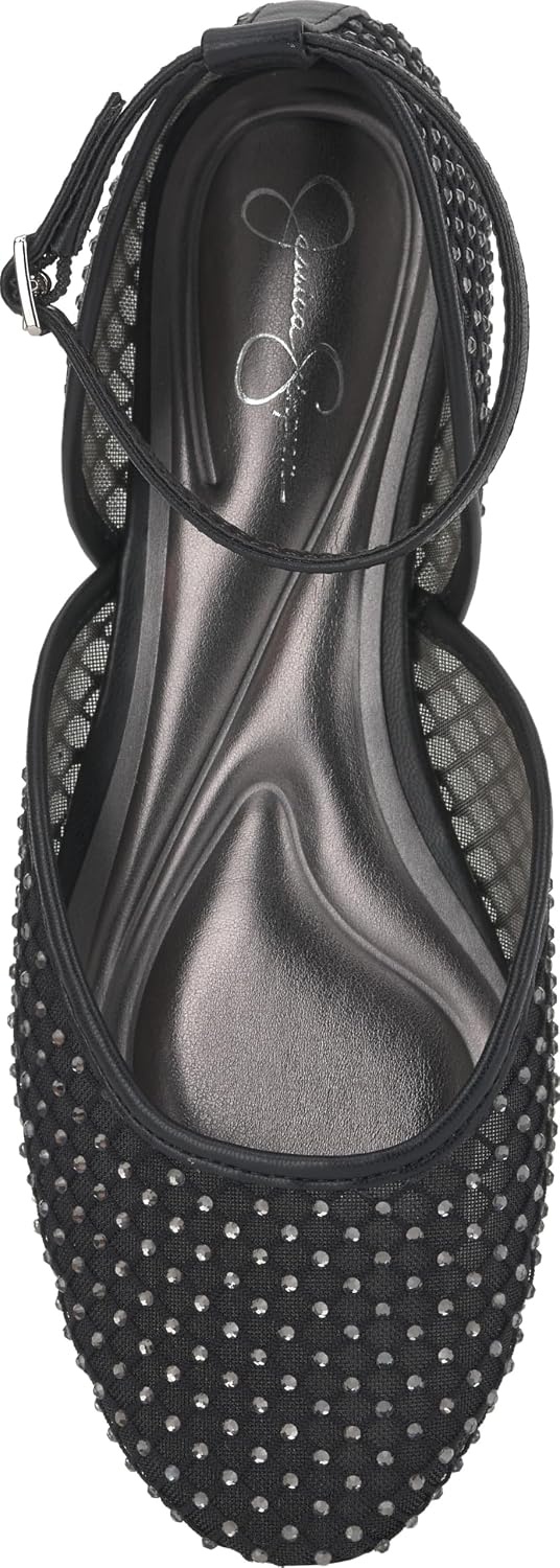 image:imageJessica Simpson Womens Laelli Embellished Ballet FlatBlackBlack Fishnet