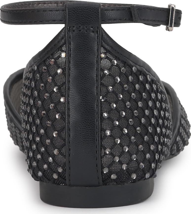 image:imageJessica Simpson Womens Laelli Embellished Ballet FlatBlackBlack Fishnet