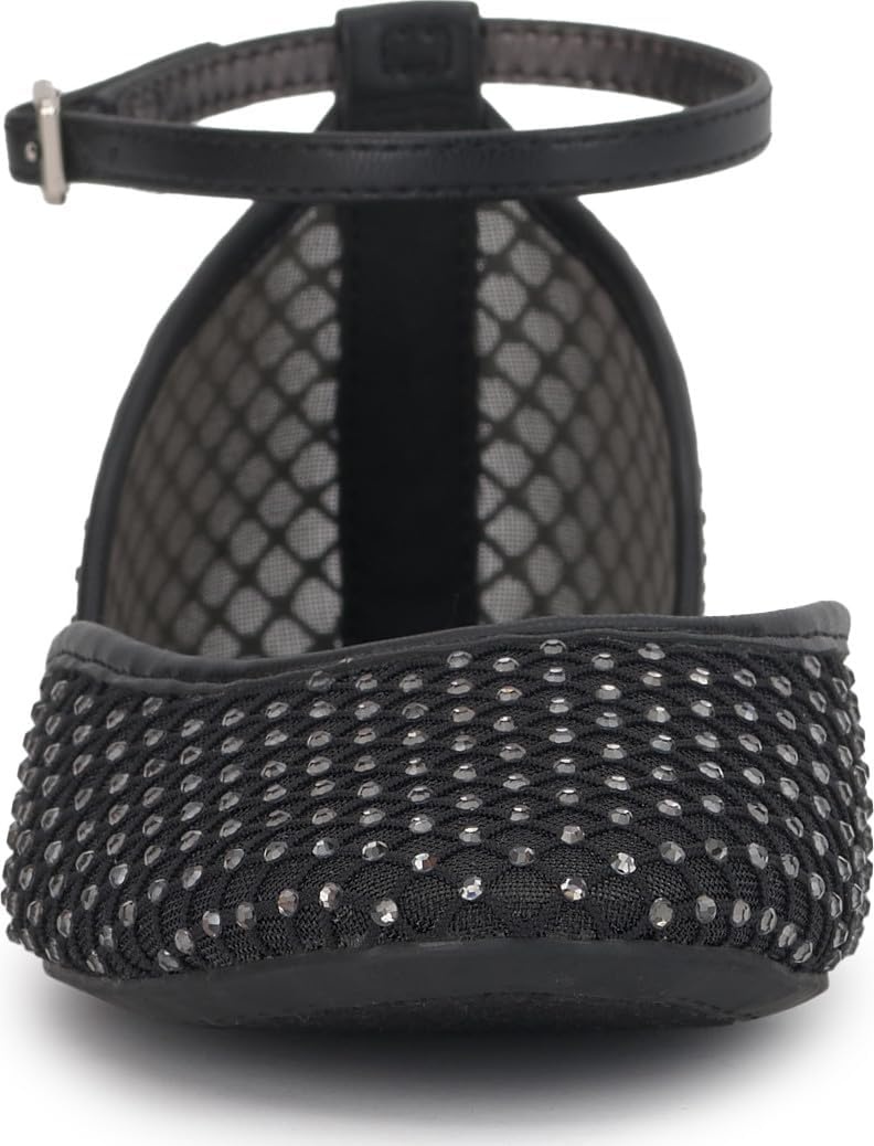 image:imageJessica Simpson Womens Laelli Embellished Ballet FlatBlackBlack Fishnet