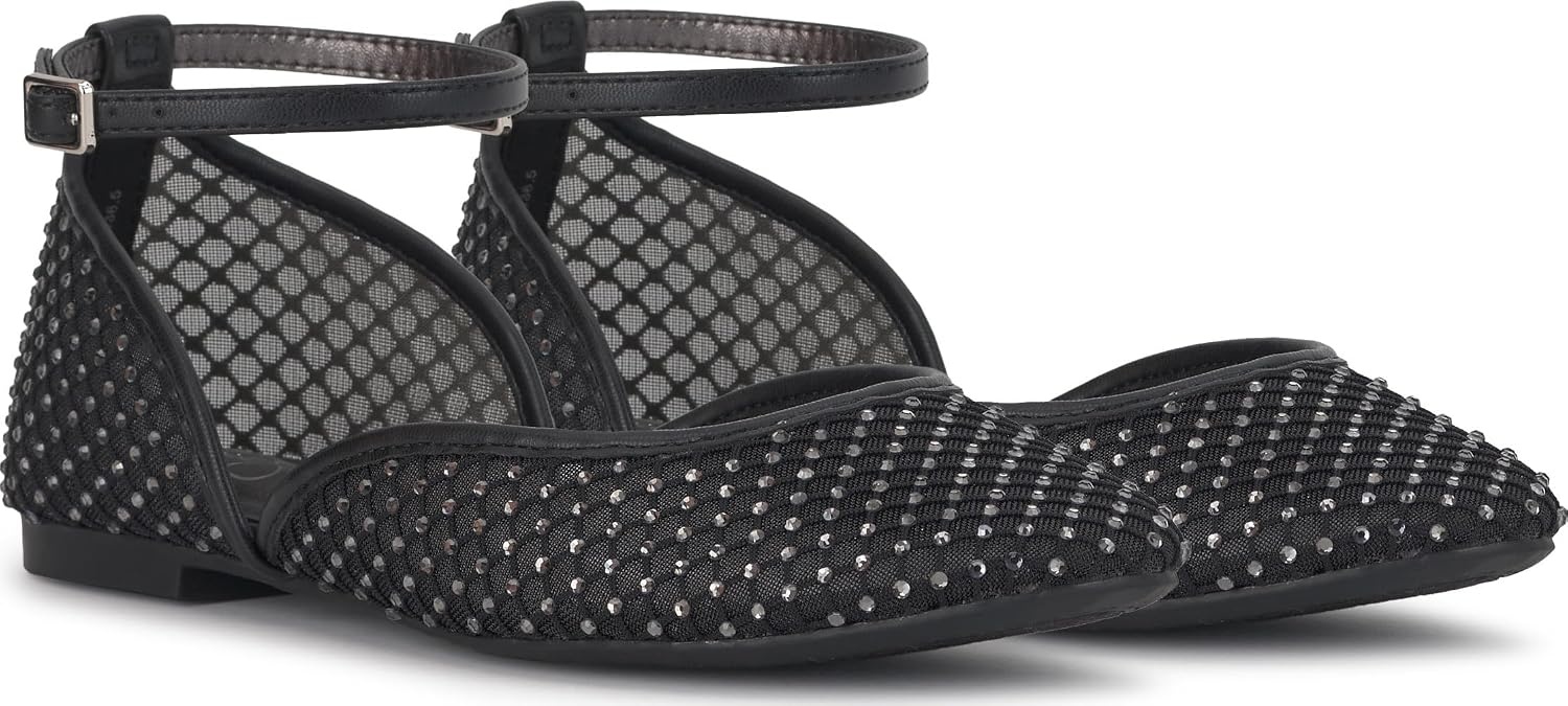 image:imageJessica Simpson Womens Laelli Embellished Ballet FlatBlackBlack Fishnet
