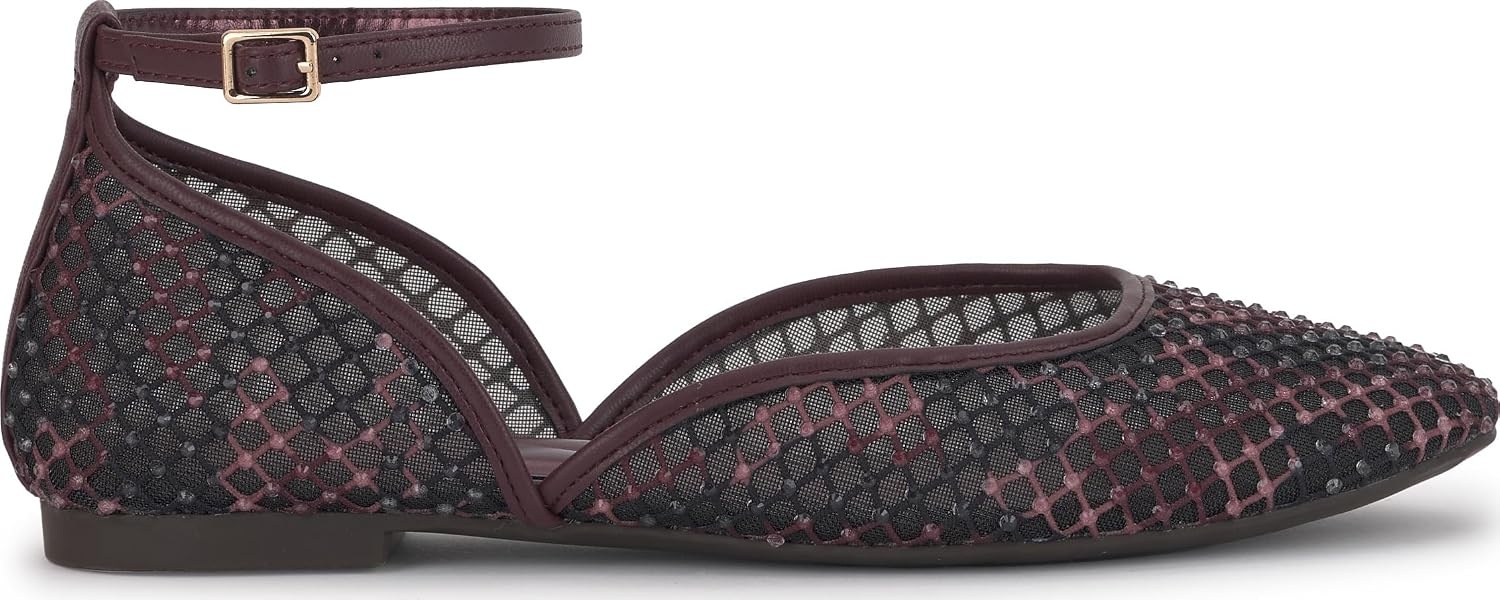image:imageJessica Simpson Womens Laelli Embellished Ballet FlatCherry Mahogany Fishnet