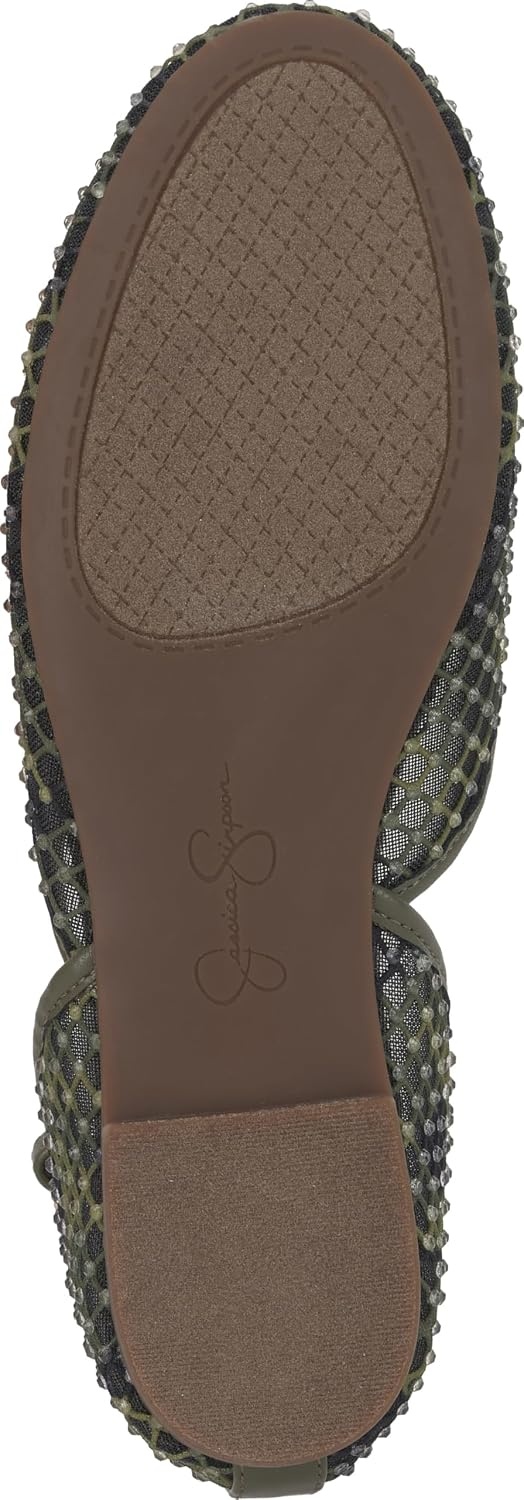 image:imageJessica Simpson Womens Laelli Embellished Ballet FlatDeep Moss Combo Camo Fishnet