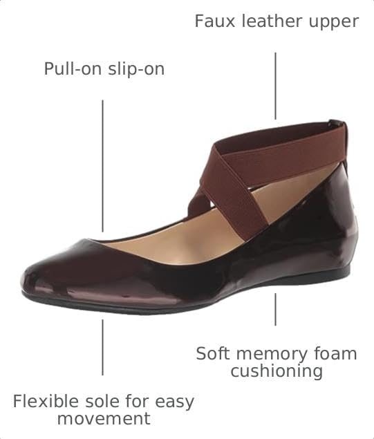 image:imageJessica Simpson Womens Mandayss Cross Strap Ballet FlatDeep Brown