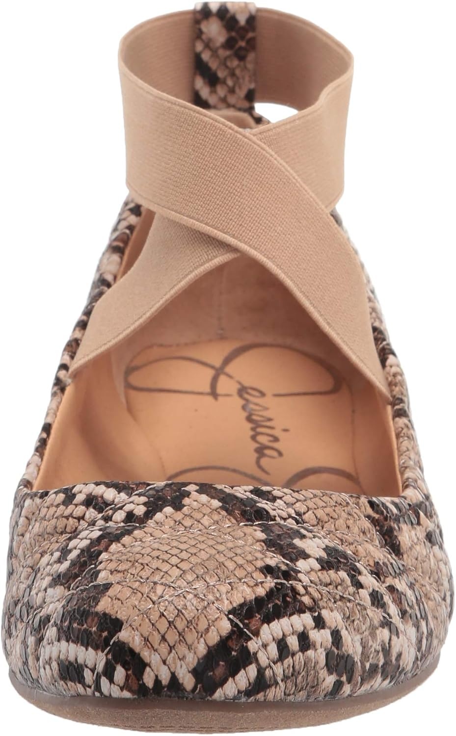 image:imageJessica Simpson Womens Mandayss Cross Strap Ballet FlatKhaki