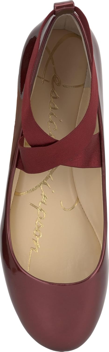 image:imageJessica Simpson Womens Mandayss Cross Strap Ballet FlatOxblood