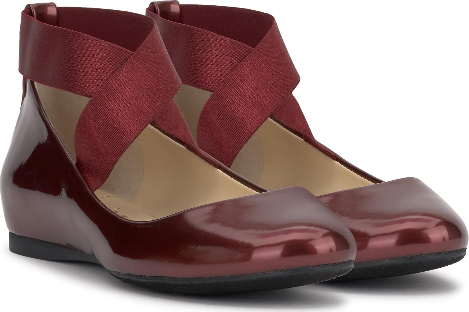 image:imageJessica Simpson Womens Mandayss Cross Strap Ballet FlatOxblood