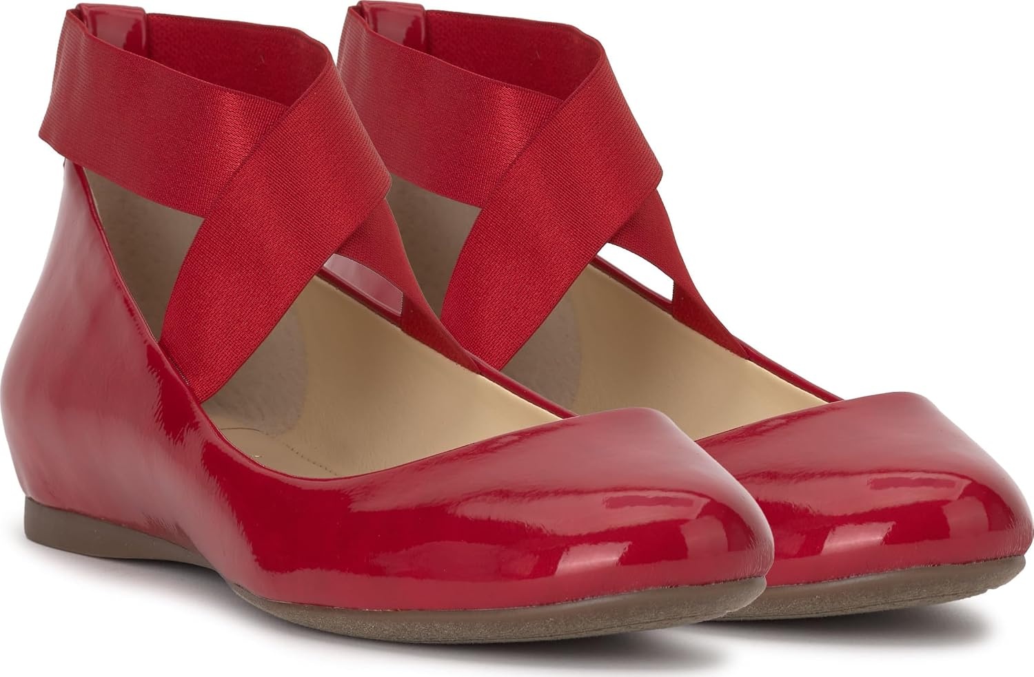 image:imageJessica Simpson Womens Mandayss Cross Strap Ballet FlatRed Muse