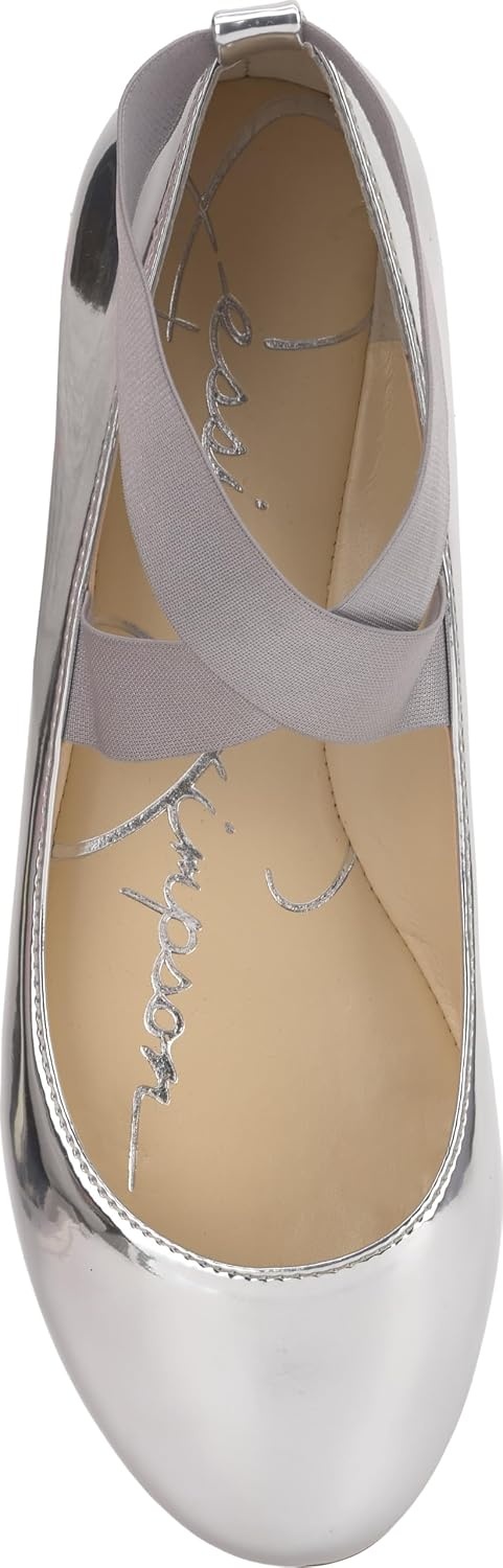 image:imageJessica Simpson Womens Mandayss Cross Strap Ballet FlatSilver