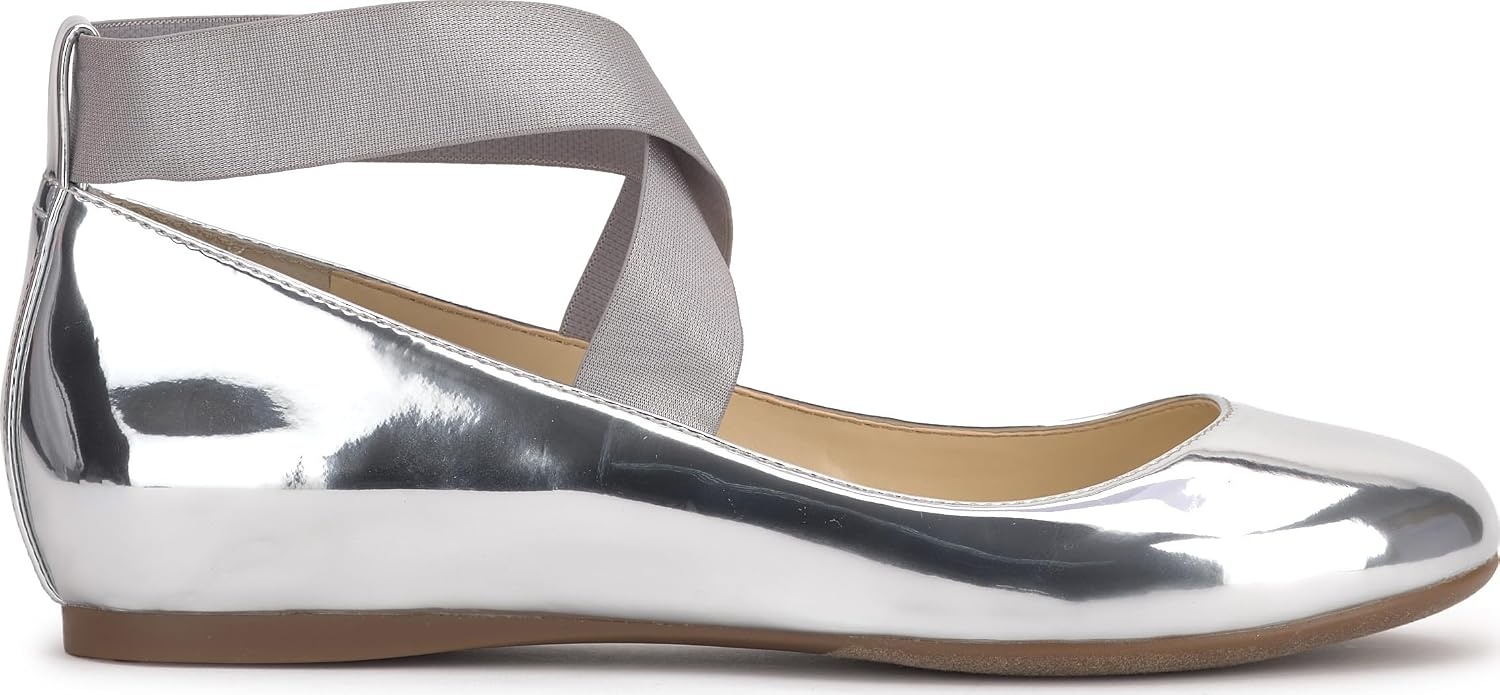 image:imageJessica Simpson Womens Mandayss Cross Strap Ballet FlatSilver