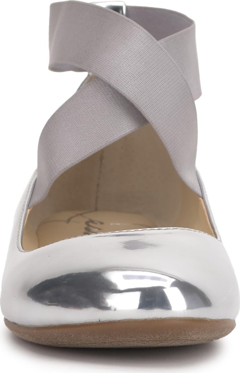 image:imageJessica Simpson Womens Mandayss Cross Strap Ballet FlatSilver