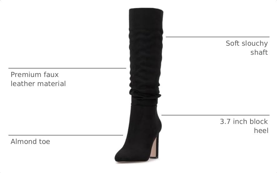 image:imageJessica Simpson Womens Minerva Knee High Slouch Boot Wide CalfBlack Microsuede Wide Calf