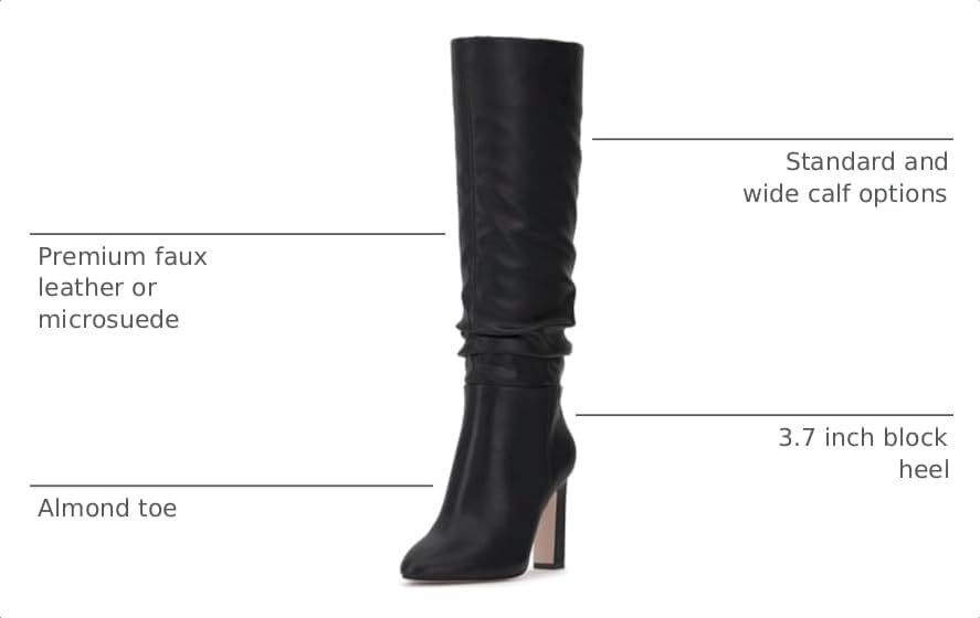 image:imageJessica Simpson Womens Minerva Knee High Slouch Boot Wide CalfBlack Wide Calf Faux Leather