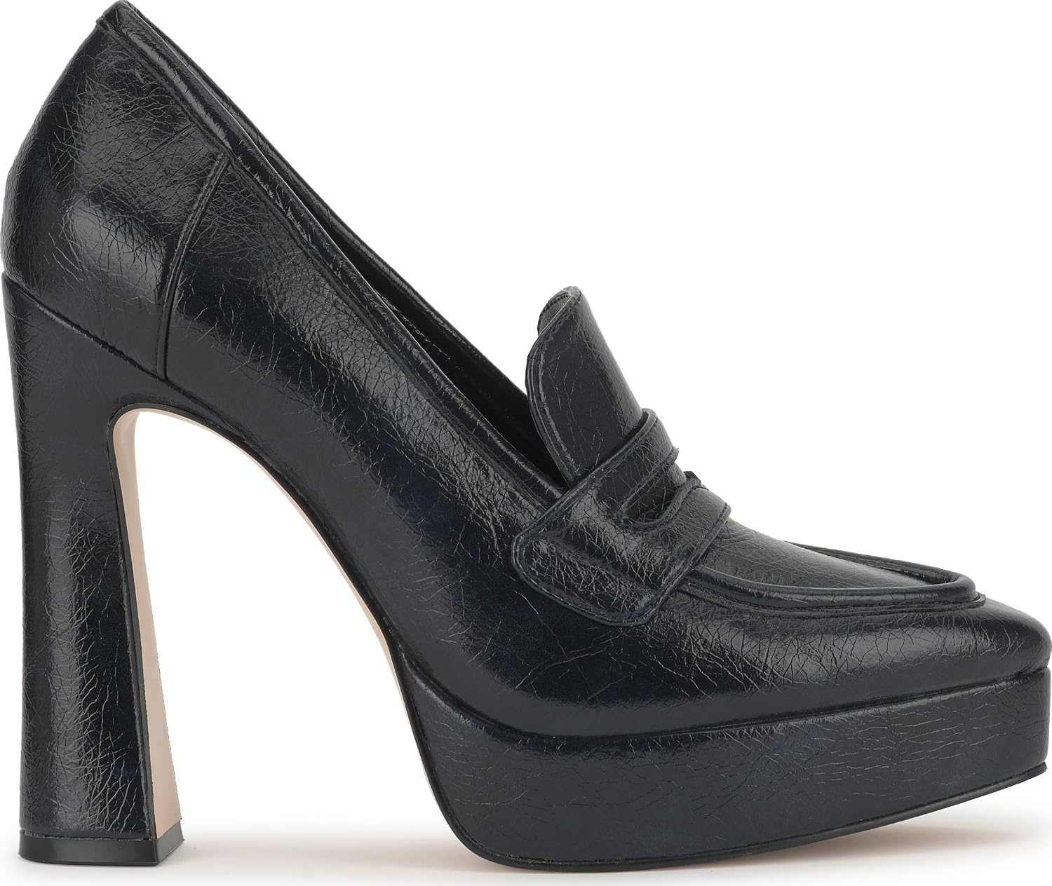 image:imageJessica Simpson Womens Nanelie Platform LoaferBlack Distressed Patent