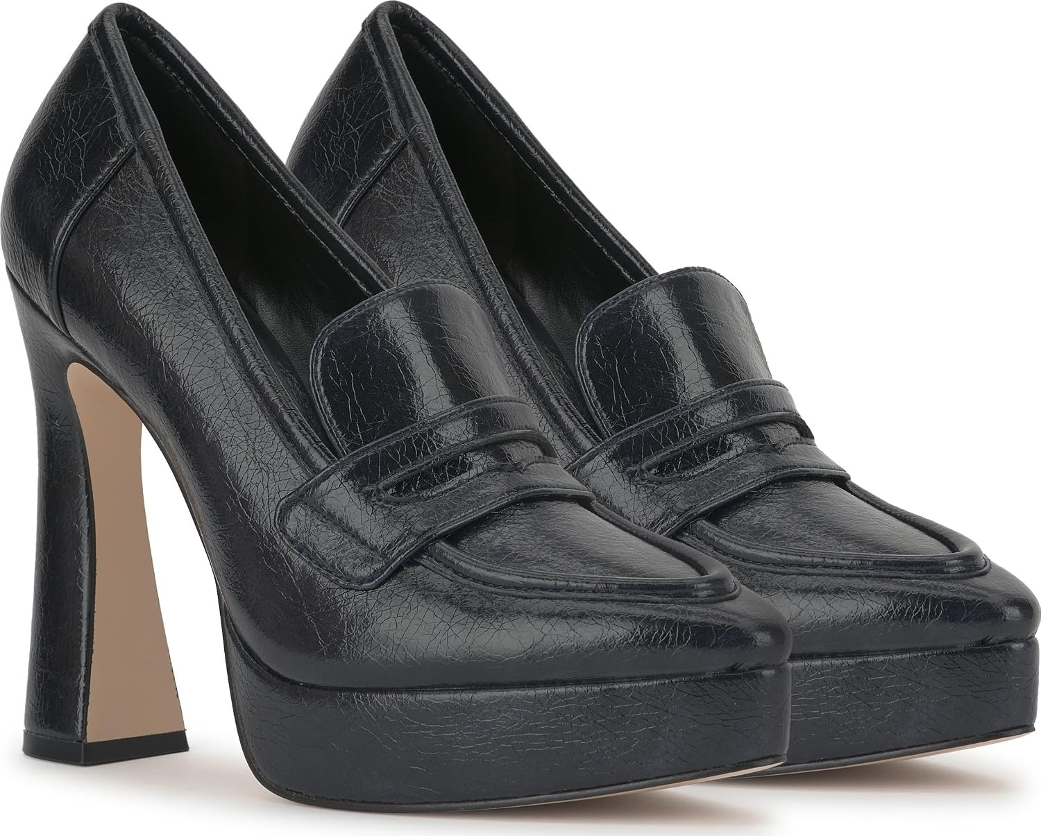 image:imageJessica Simpson Womens Nanelie Platform LoaferBlack Distressed Patent